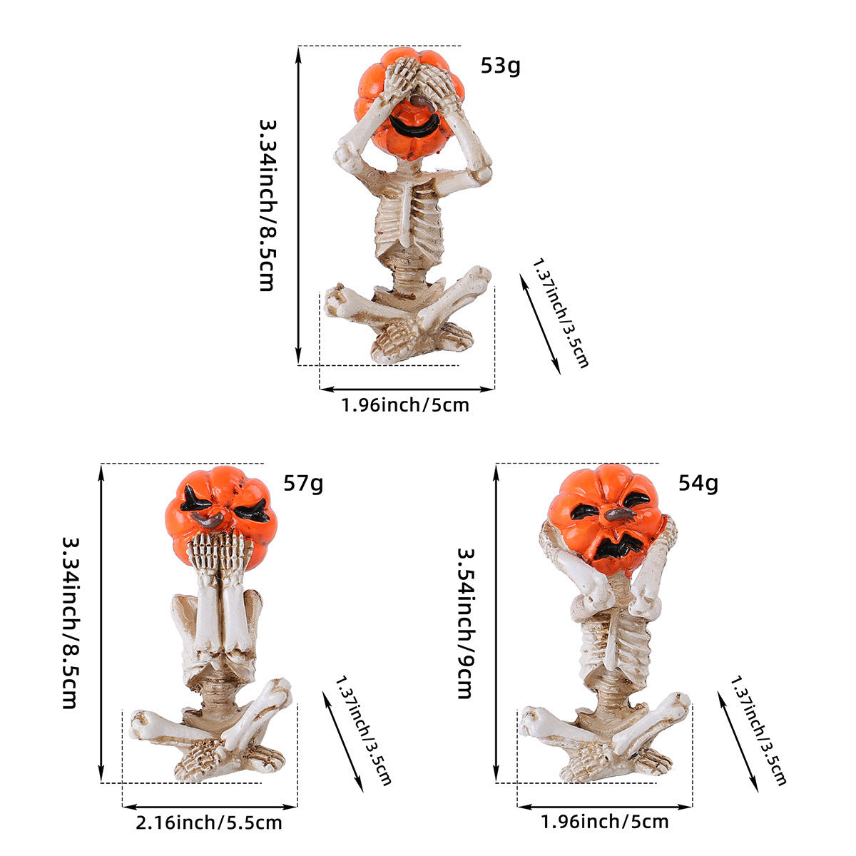 🎃💀 Haunted Visage – Pumpkin Skull Doll Ornament 🕸️