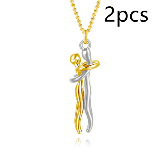 Couple Love Hug Necklace