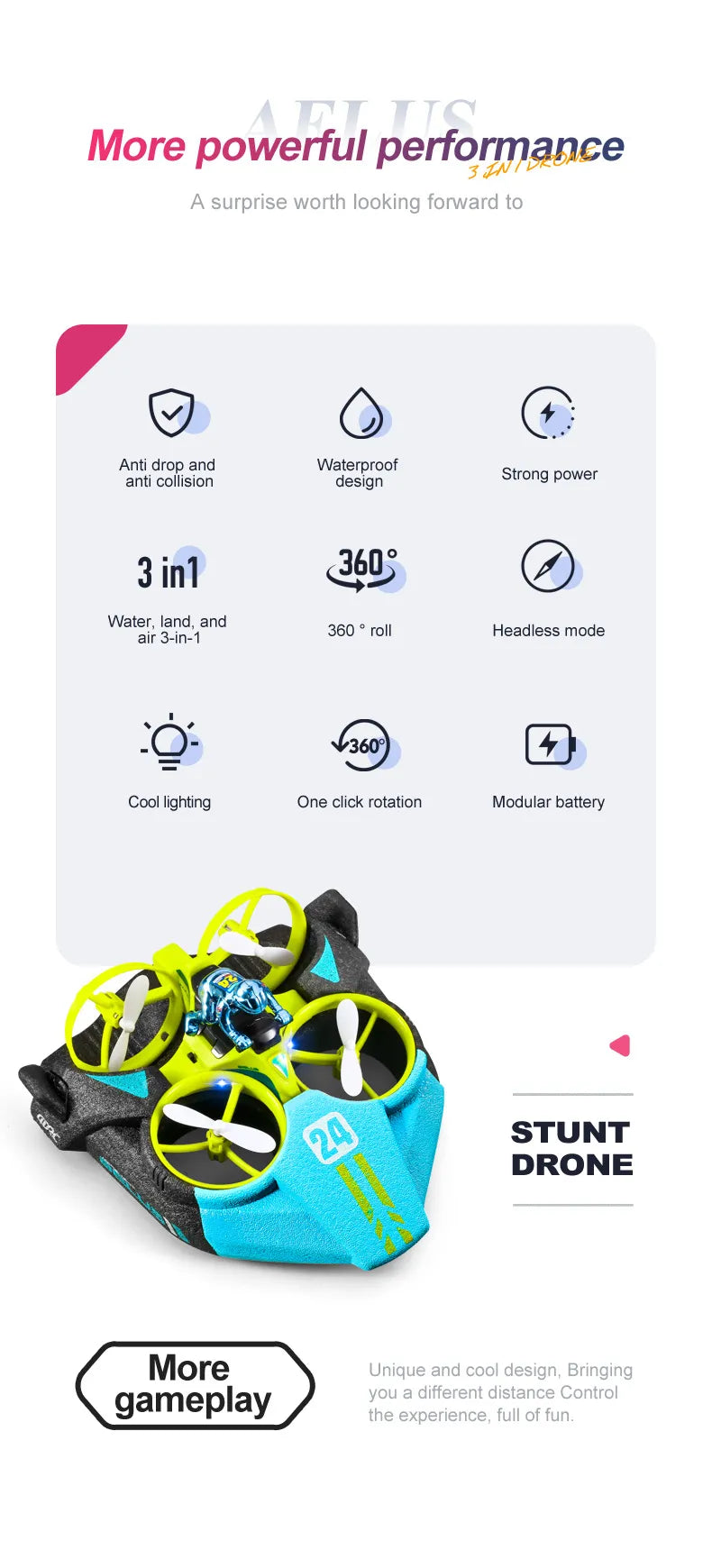 3-in-1 RC Hovercraft Drone