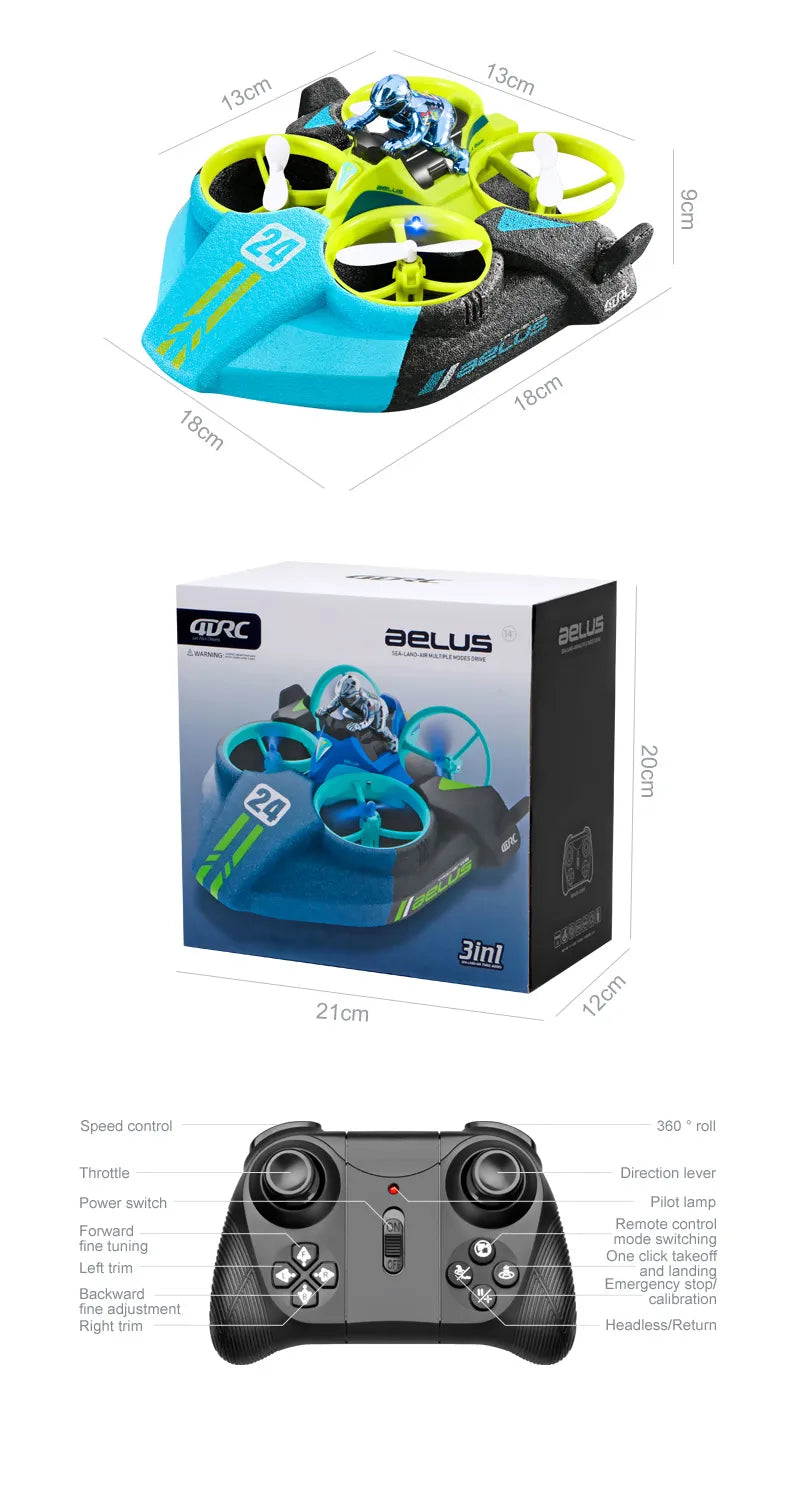 3-in-1 RC Hovercraft Drone