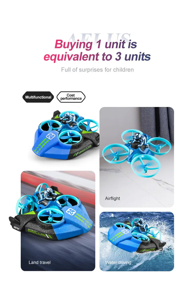 3-in-1 RC Hovercraft Drone