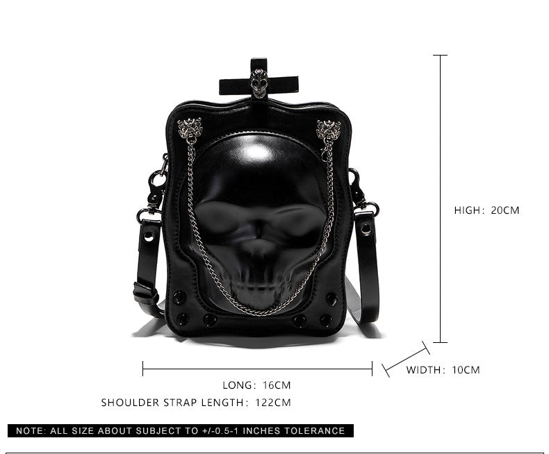 🖤 Skull Noir Luxe Crossbody – Dark Gothic Elegance 💀✨