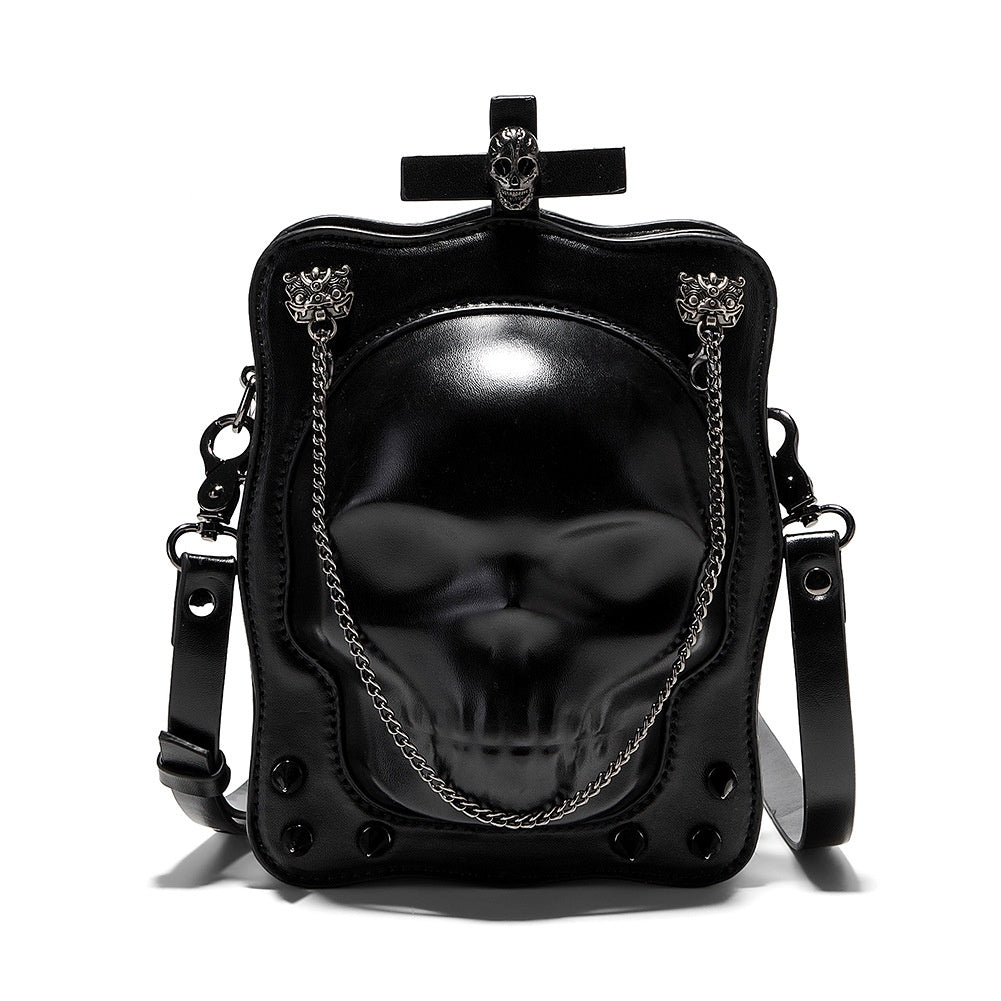 🖤 Skull Noir Luxe Crossbody – Dark Gothic Elegance 💀✨