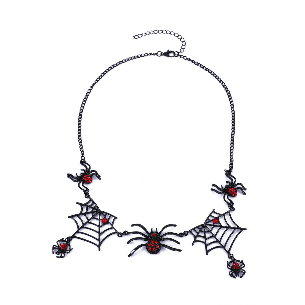 🕷️✨ Web Whisperer – Spider & Web Clavicle Necklace 🖤🌒