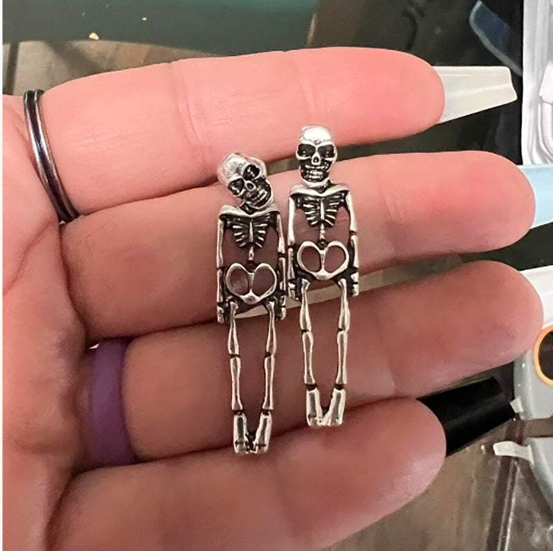 💀✨ Skeleton Chic – Detachable Skull Stud Earrings 🖤