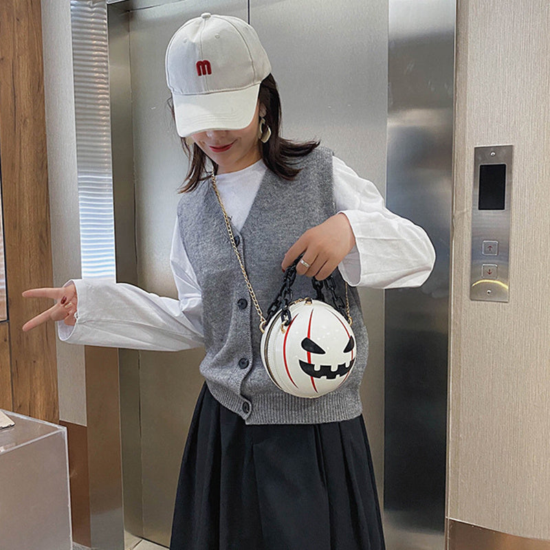 🎃 Halloween Pumpkin Ball Handbag – The Ultimate Spooky Accessory 🖤✨