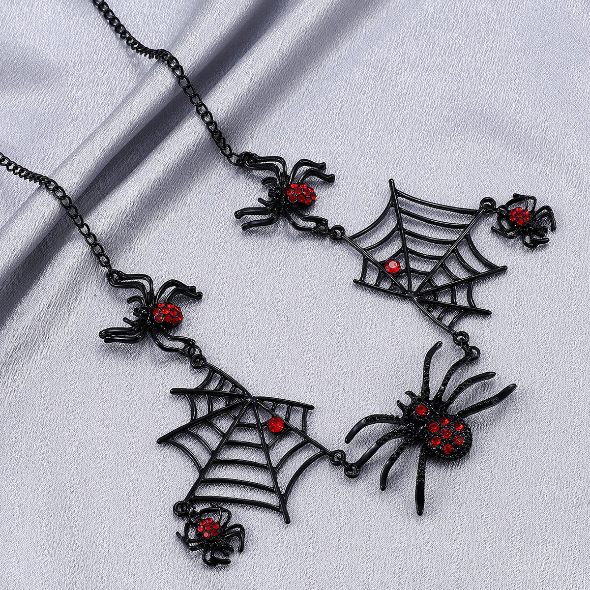 🕷️✨ Web Whisperer – Spider & Web Clavicle Necklace 🖤🌒