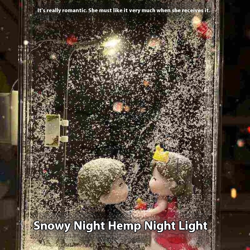 Magic Snowy Landscape Night Street Light