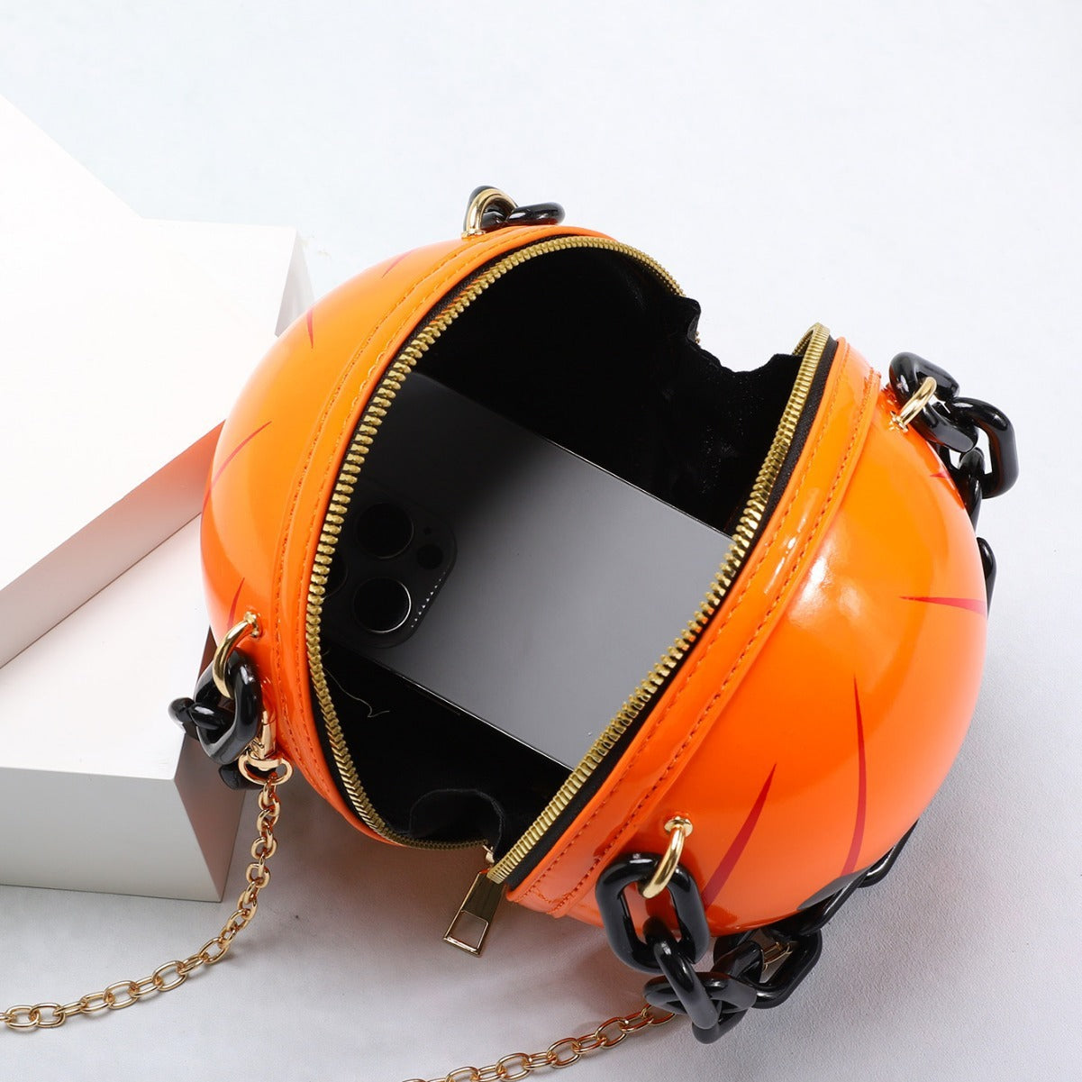 🎃 Halloween Pumpkin Ball Handbag – The Ultimate Spooky Accessory 🖤✨