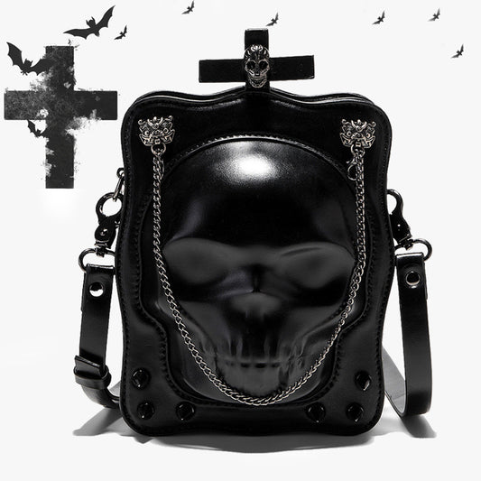 🖤 Skull Noir Luxe Crossbody – Dark Gothic Elegance 💀✨