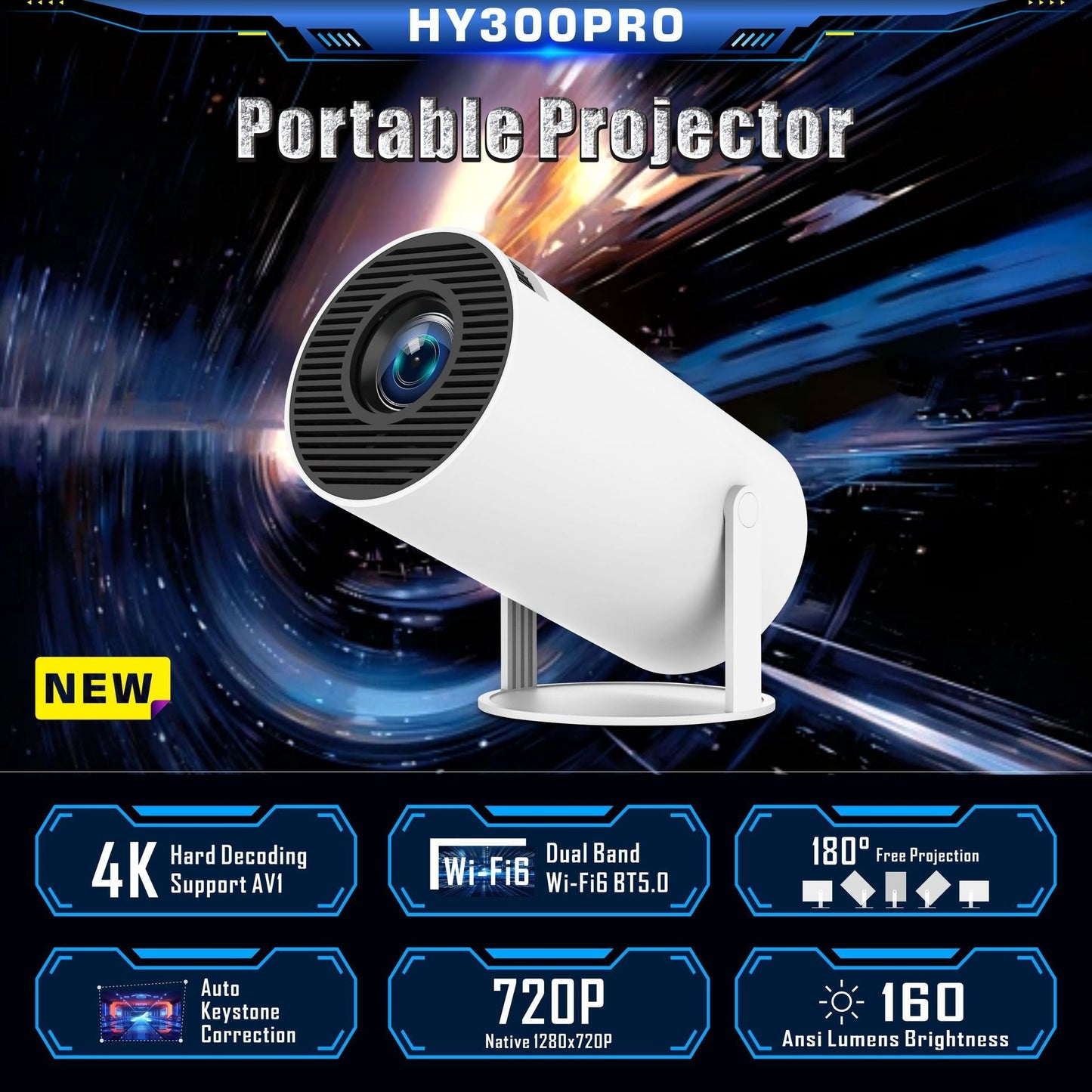 HY300 Pro Android Projector